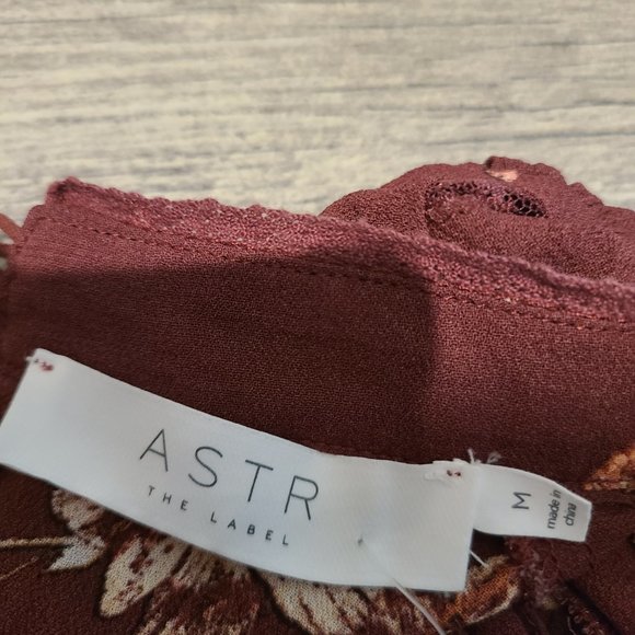 ASTR The Label | Women's dress long sleeve burgundy floral pattern size medium - Picture 6 of 11